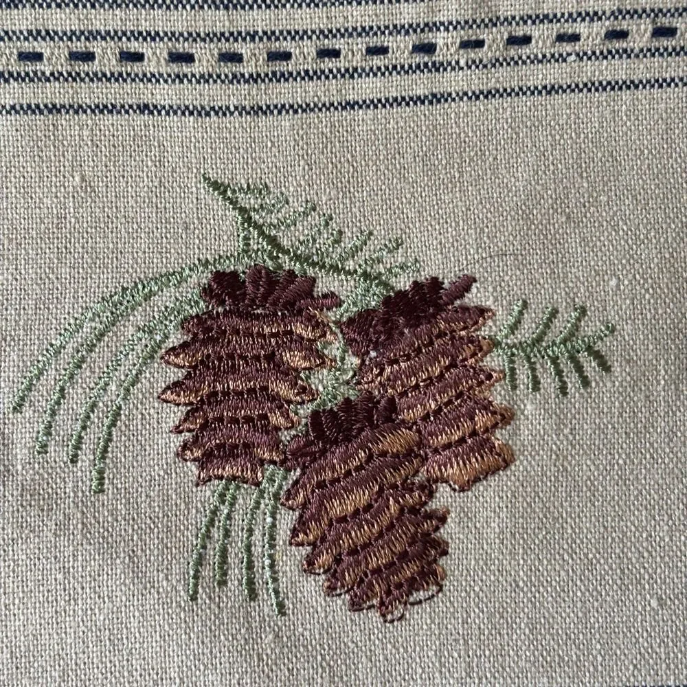Wood River Textiles Moose Kitchen Towel Pot Holder Set Pinecone Lodge Cabin Deco
